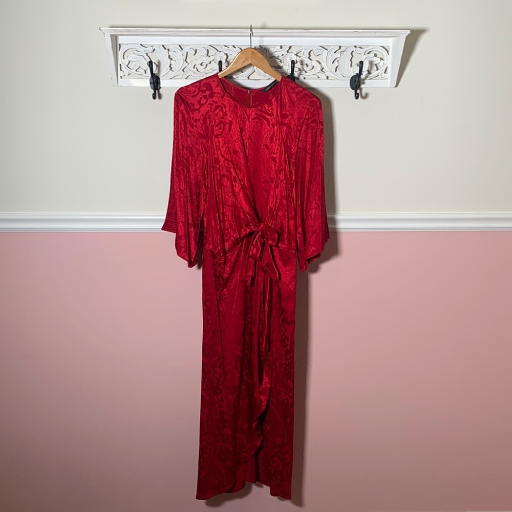 Zara women red dress